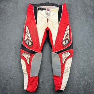 MSR RG2 Motocross Racing Pants Mens 34 Red White Black Padded Dirt Bike Gear